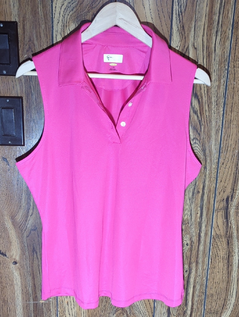 GREG NORWAN Women’s Sleeveless Polo Top - Hot Pink Size L